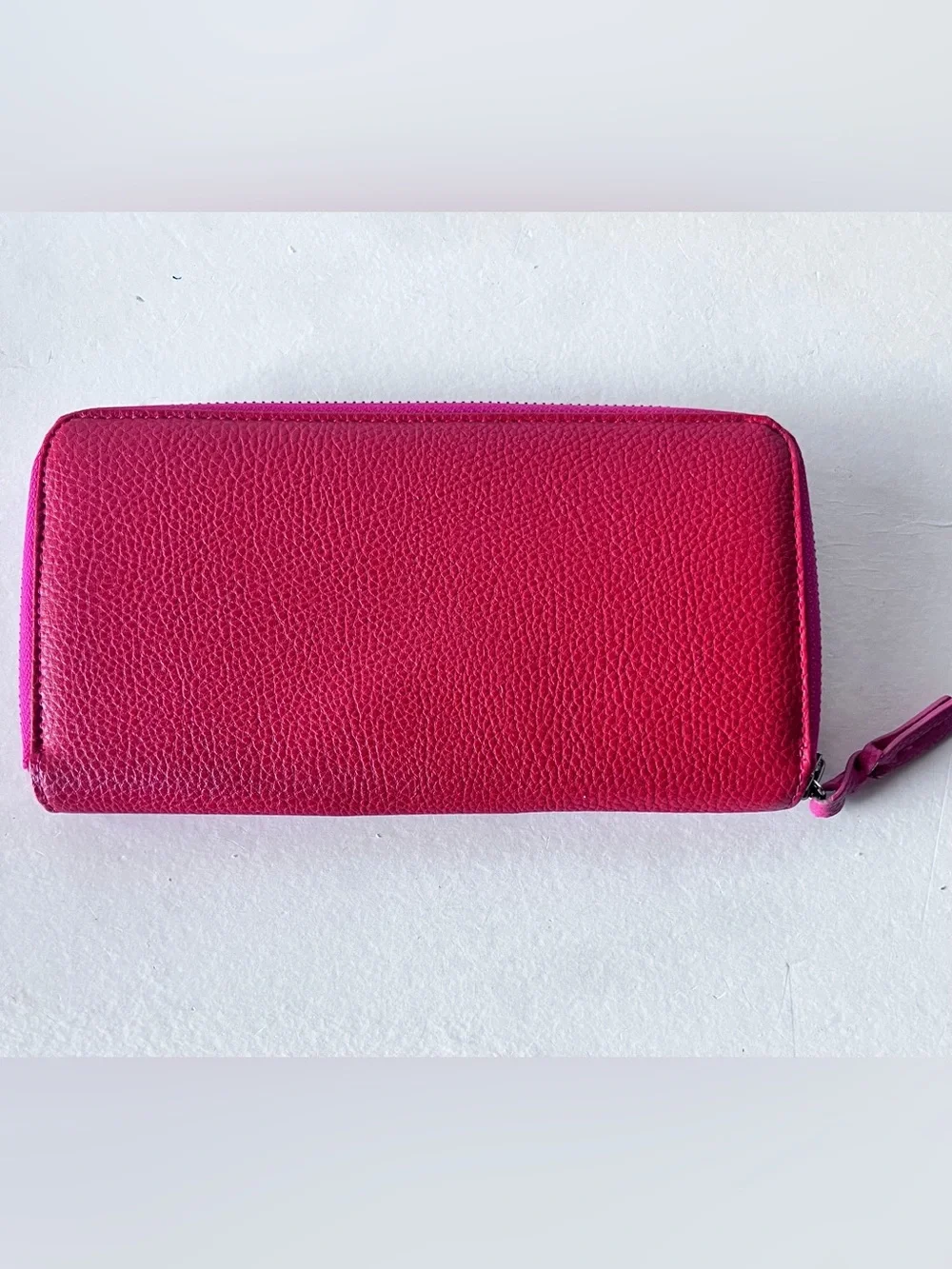 Dana Buchman Colorblock Zip-Around Wallet Pink Red Pocketbook Compartments EUC